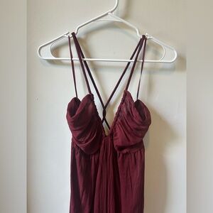 Zara Burgundy Jumpsuit